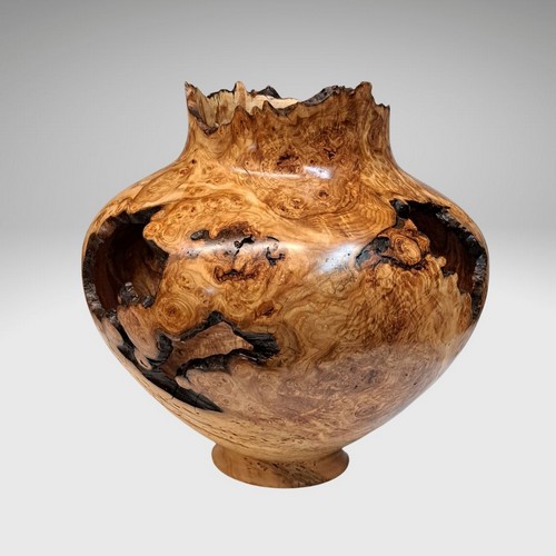 JW-221 Aspen Burl Hollow Woodturning 13x12 $900 at Hunter Wolff Gallery